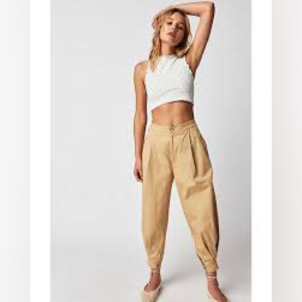 Free People Tan Harem Ankle Pants